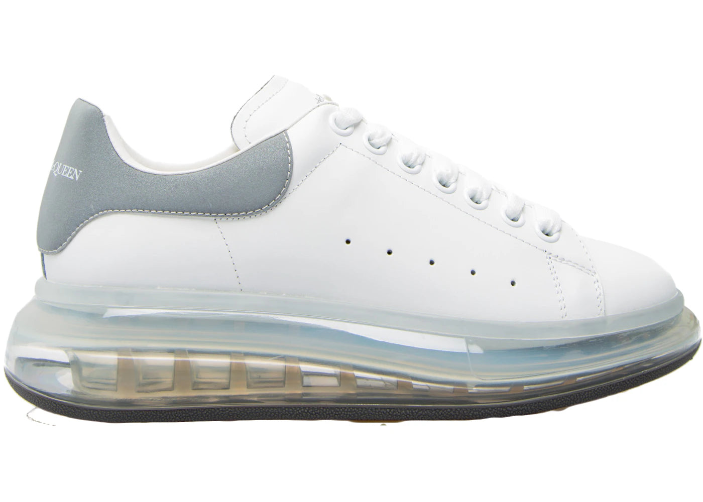alexander mcqueen oversized grey clear sole