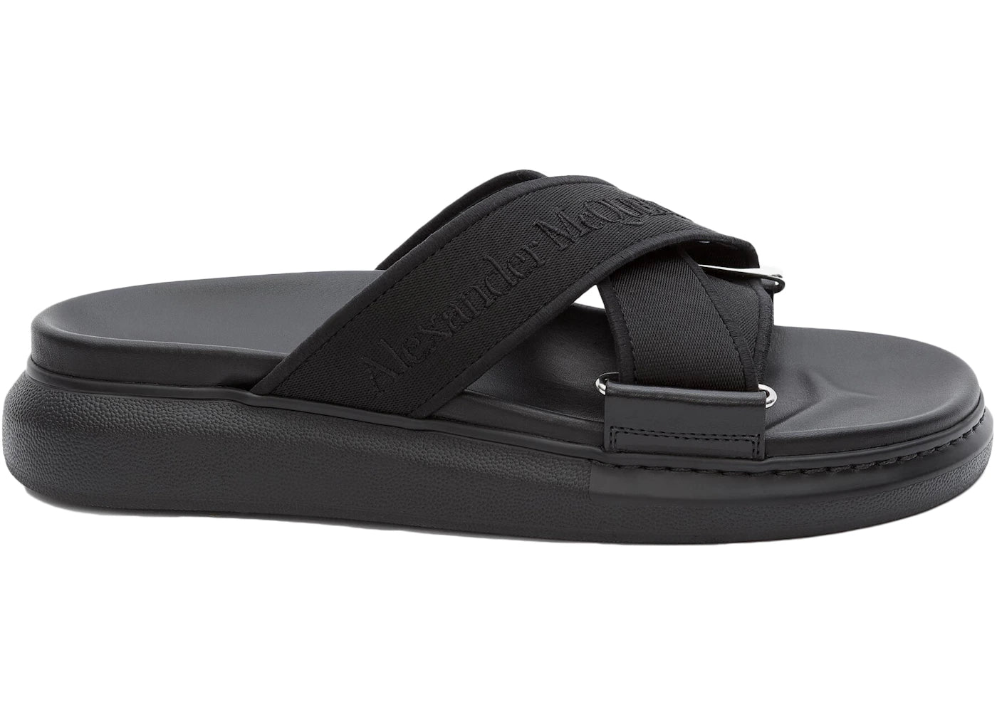 Alexander Mcqueen Oversized Hybrid Slide Black