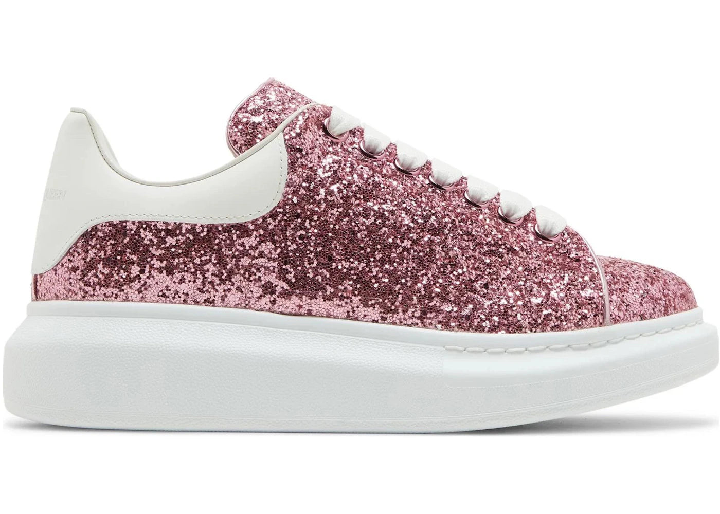 alexander mcqueen oversized pink glitter white (women's)