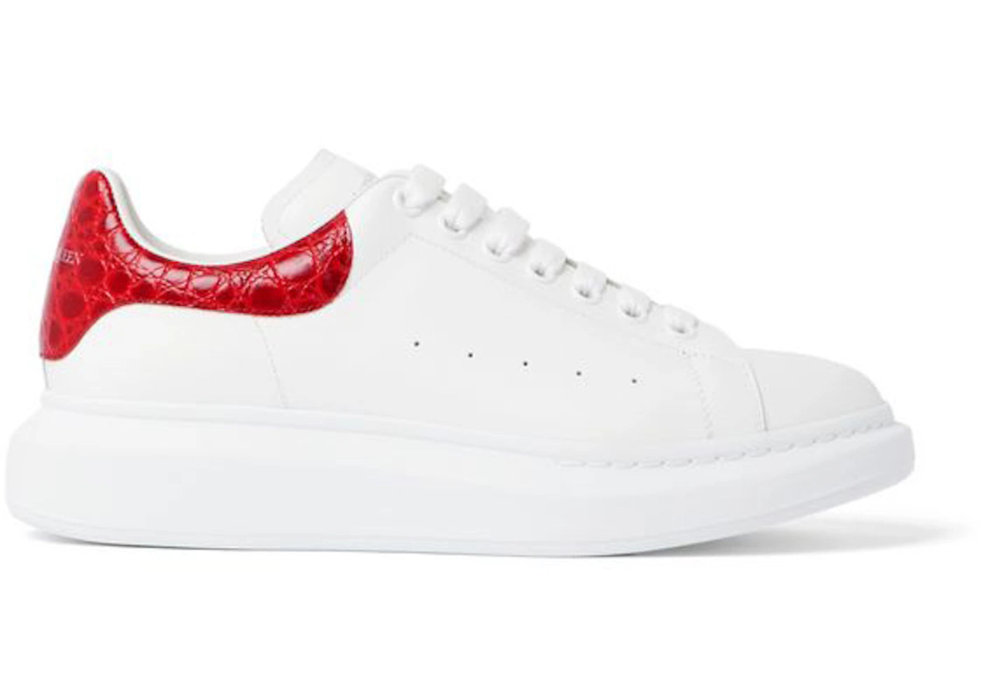 alexander mcqueen oversized red croc effect