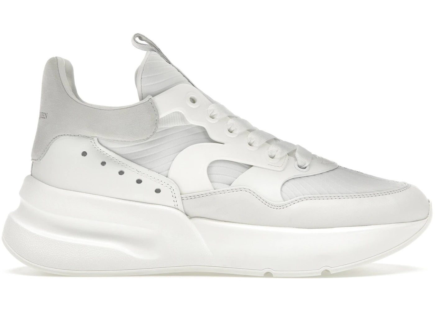 alexander mcqueen oversized runner white silver