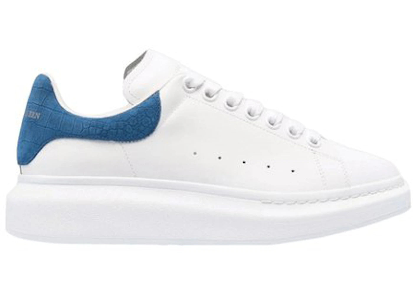 alexander mcqueen oversized white blue croc