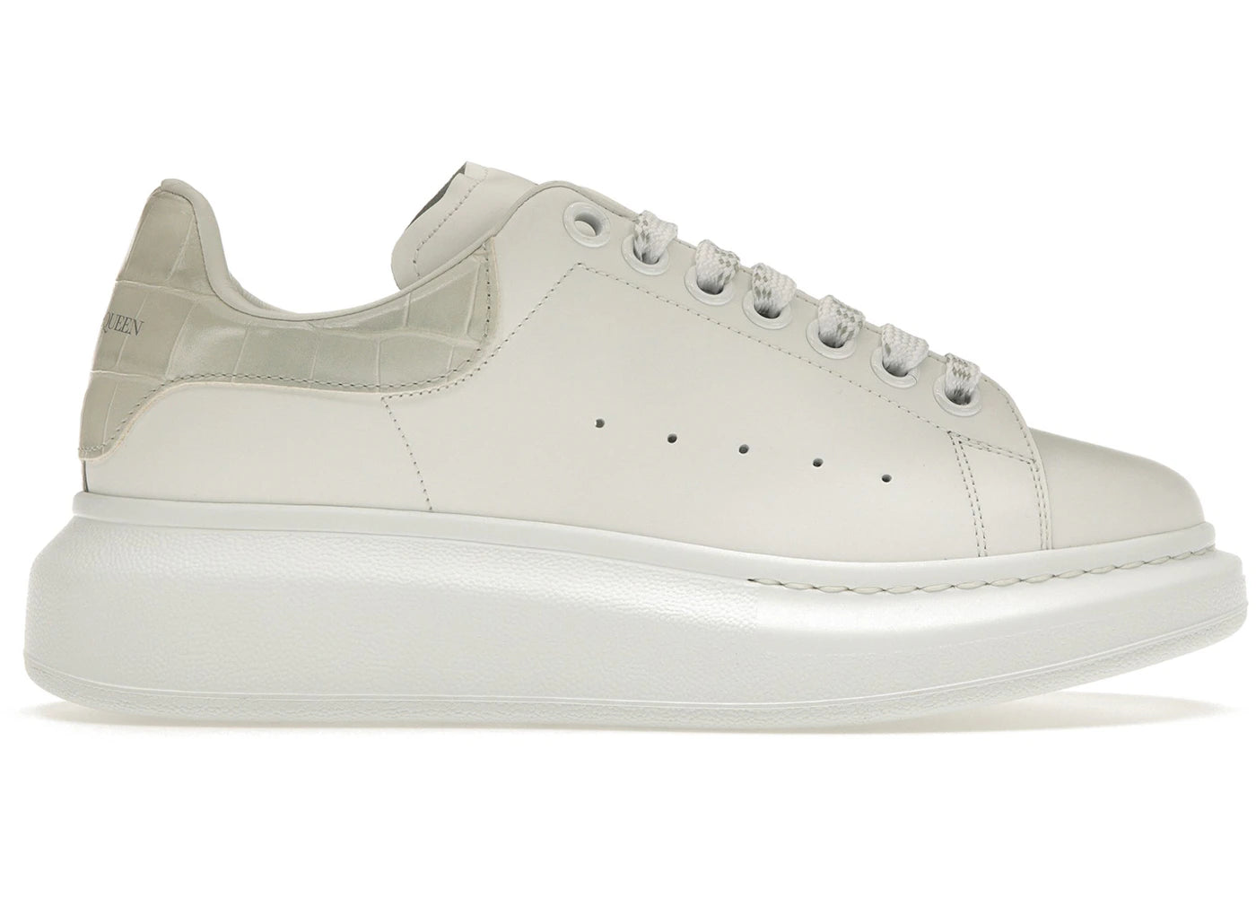 alexander mcqueen oversized white croc (women's)