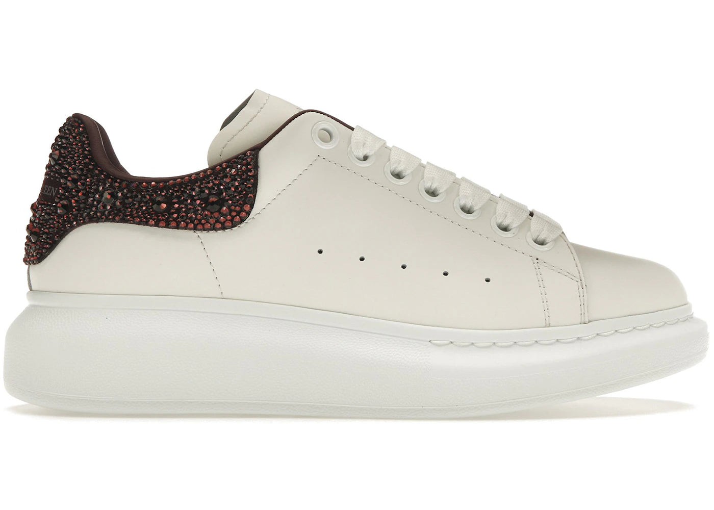 Alexander Mcqueen Oversized White Dark Burgundy Crystal (Women'S)