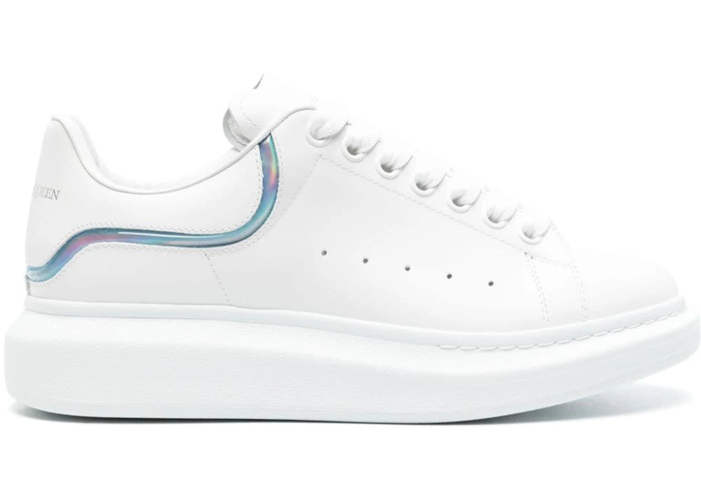 alexander mcqueen oversized white iridescent stripe