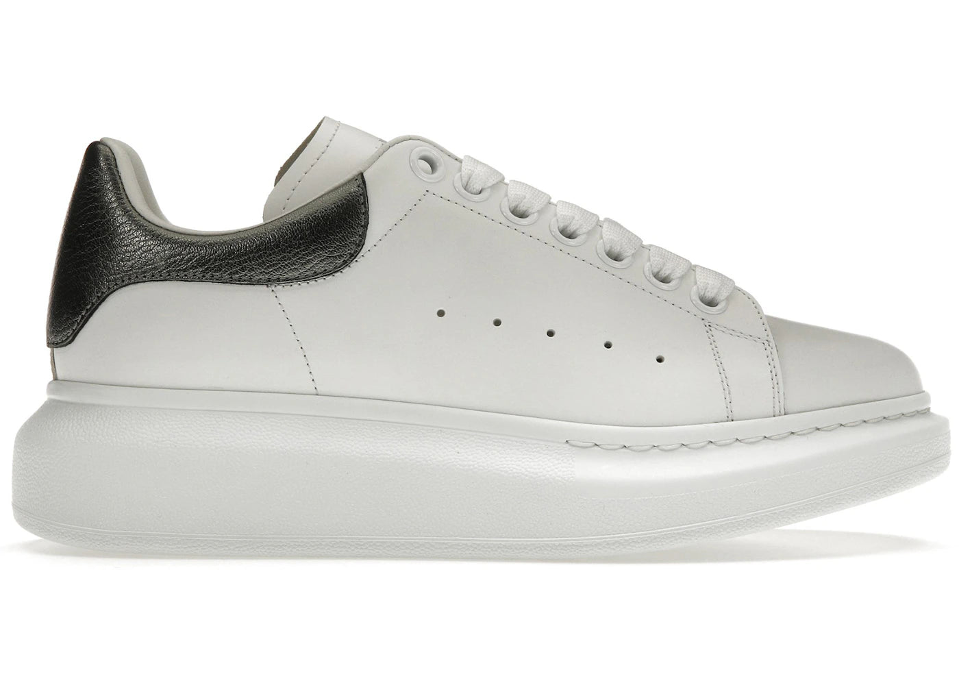 alexander mcqueen oversized white metallic