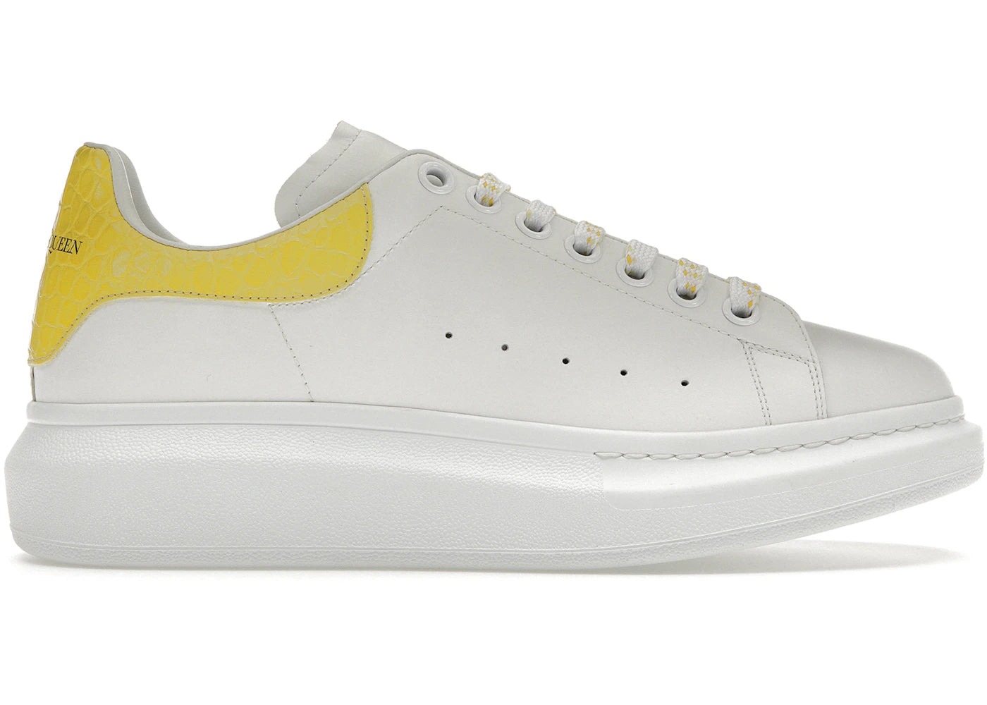 Alexander Mcqueen Oversized White Yellow Croc