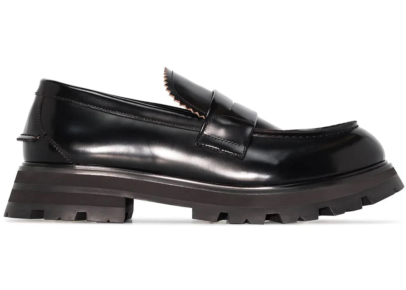 alexander mcqueen penny loafer black