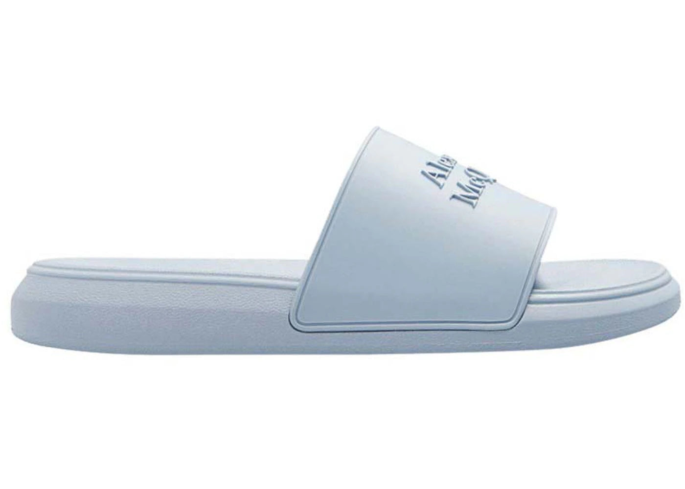 alexander mcqueen pool slides light blue