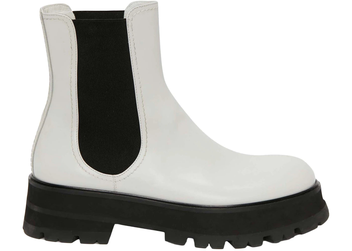 alexander mcqueen rave chelsea boot white black (women's)