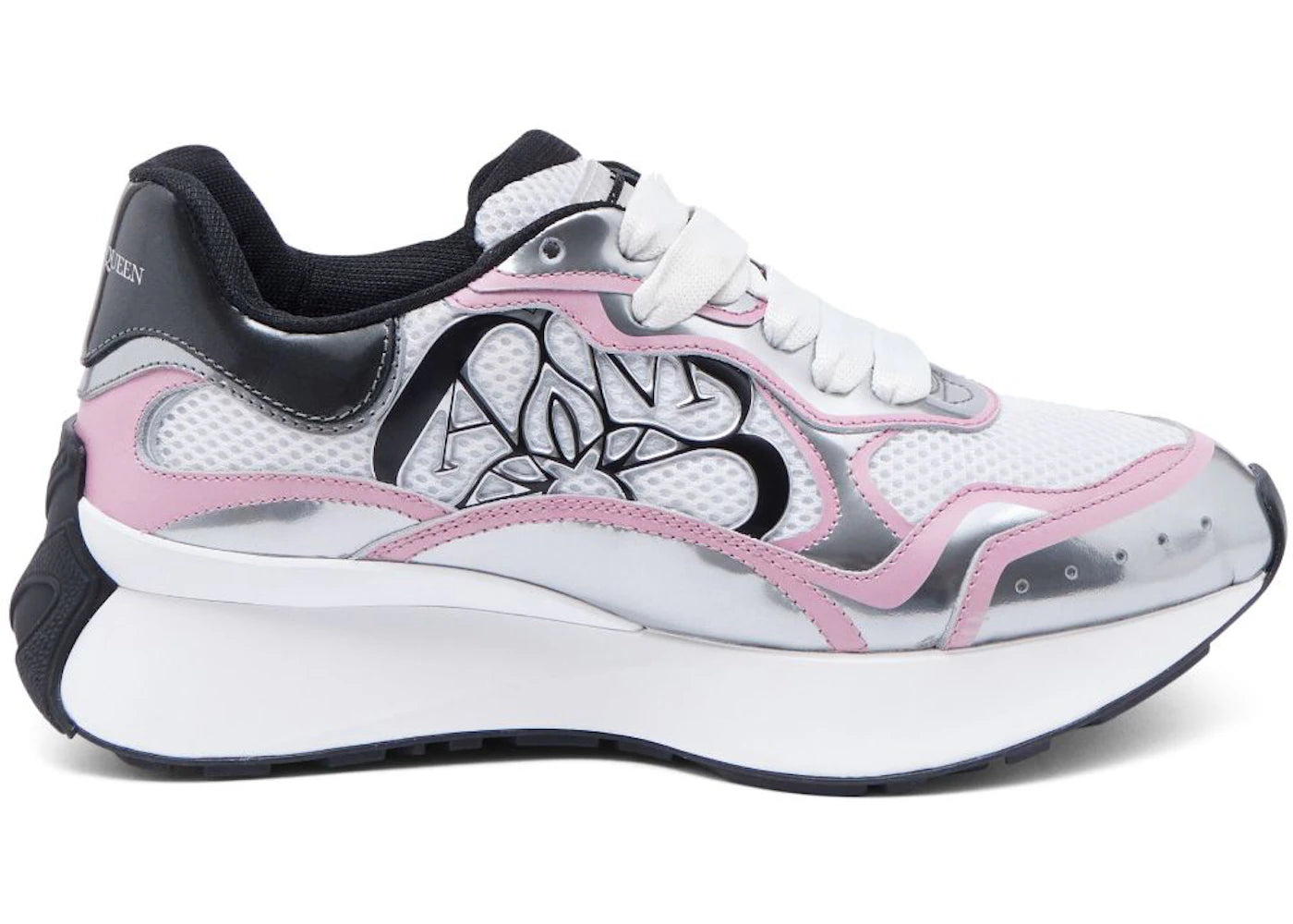 Alexander Mcqueen Seal Logo Low White Silver Pink (Women'S)