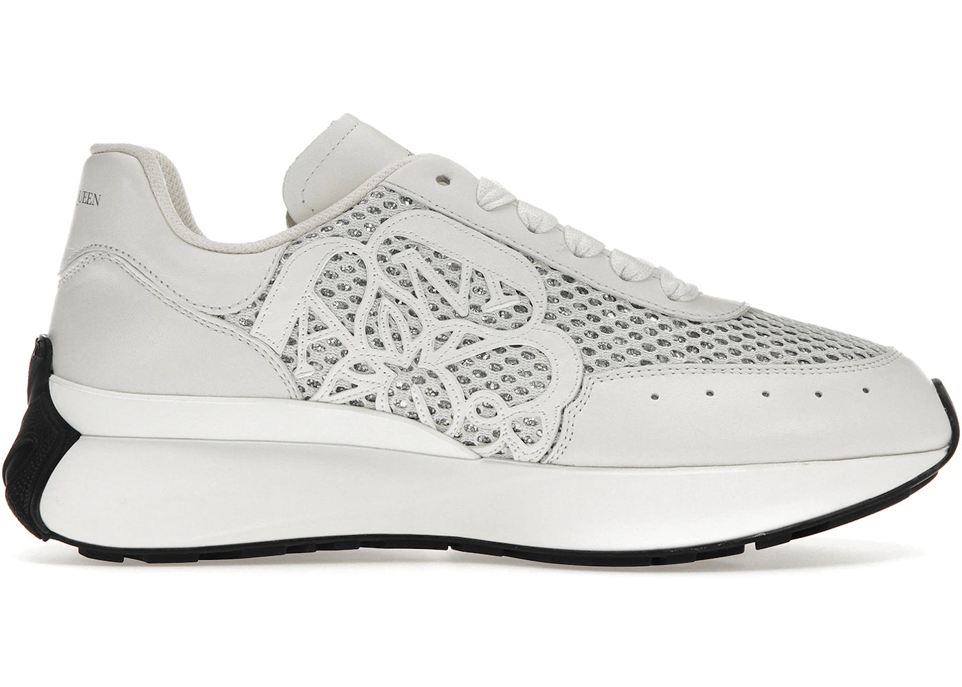 alexander mcqueen sprint runner white glitter (women's)
