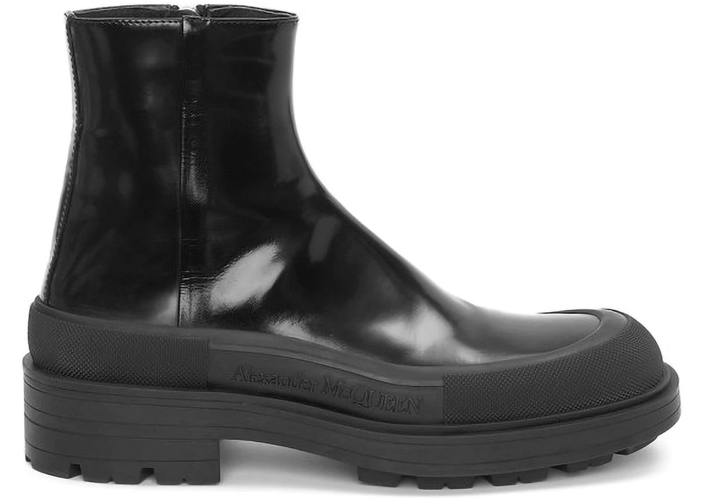 alexander mcqueen tread ankle boots black