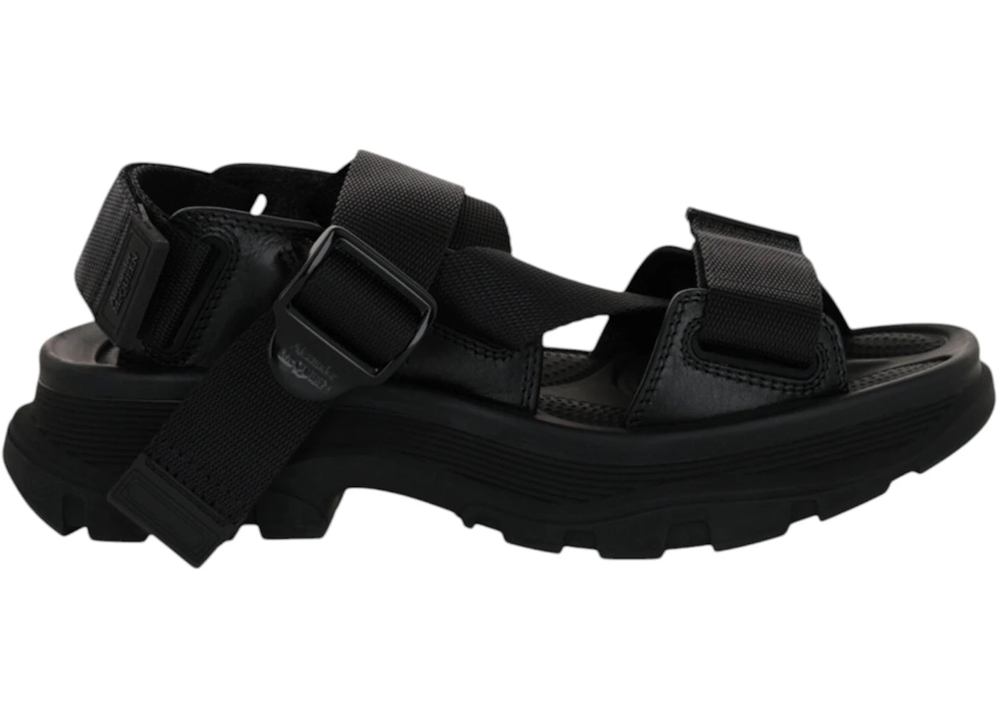 alexander mcqueen tread sandals black black (women's)