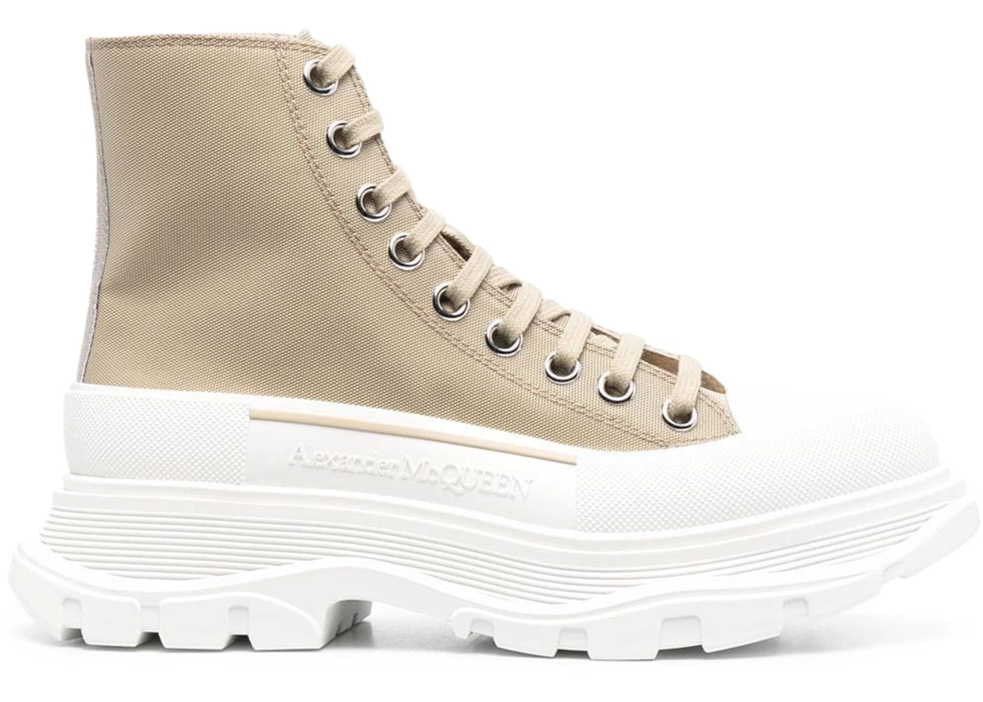 alexander mcqueen tread slick boot beige white (women's)