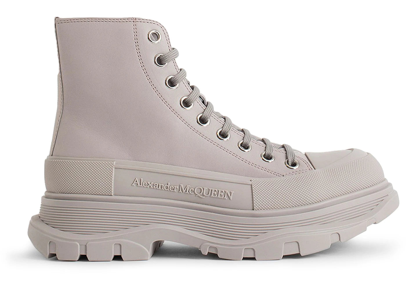 alexander mcqueen tread slick boot grey (women's)