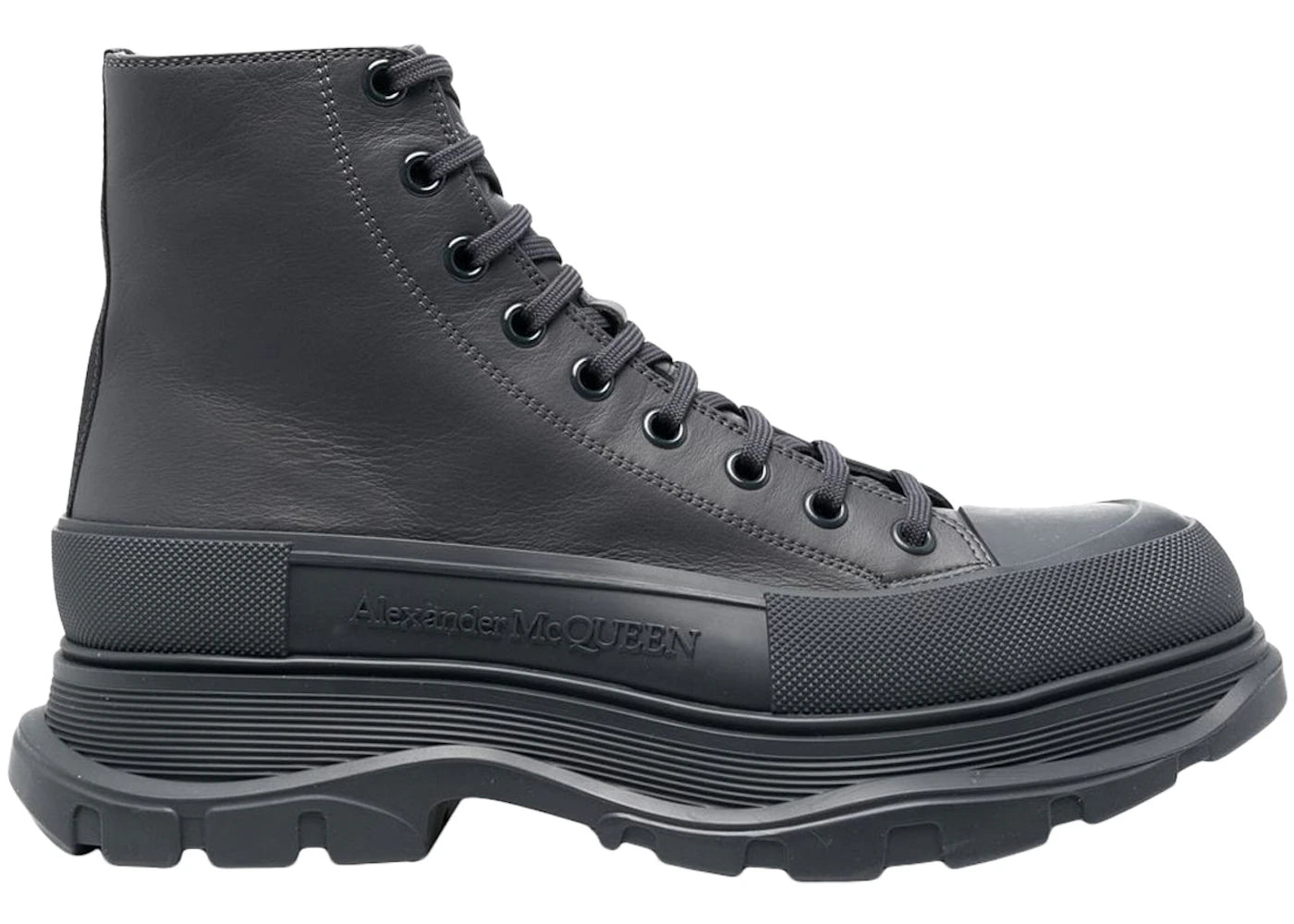 Alexander Mcqueen Tread Slick Boot Leather Anthracite Grey