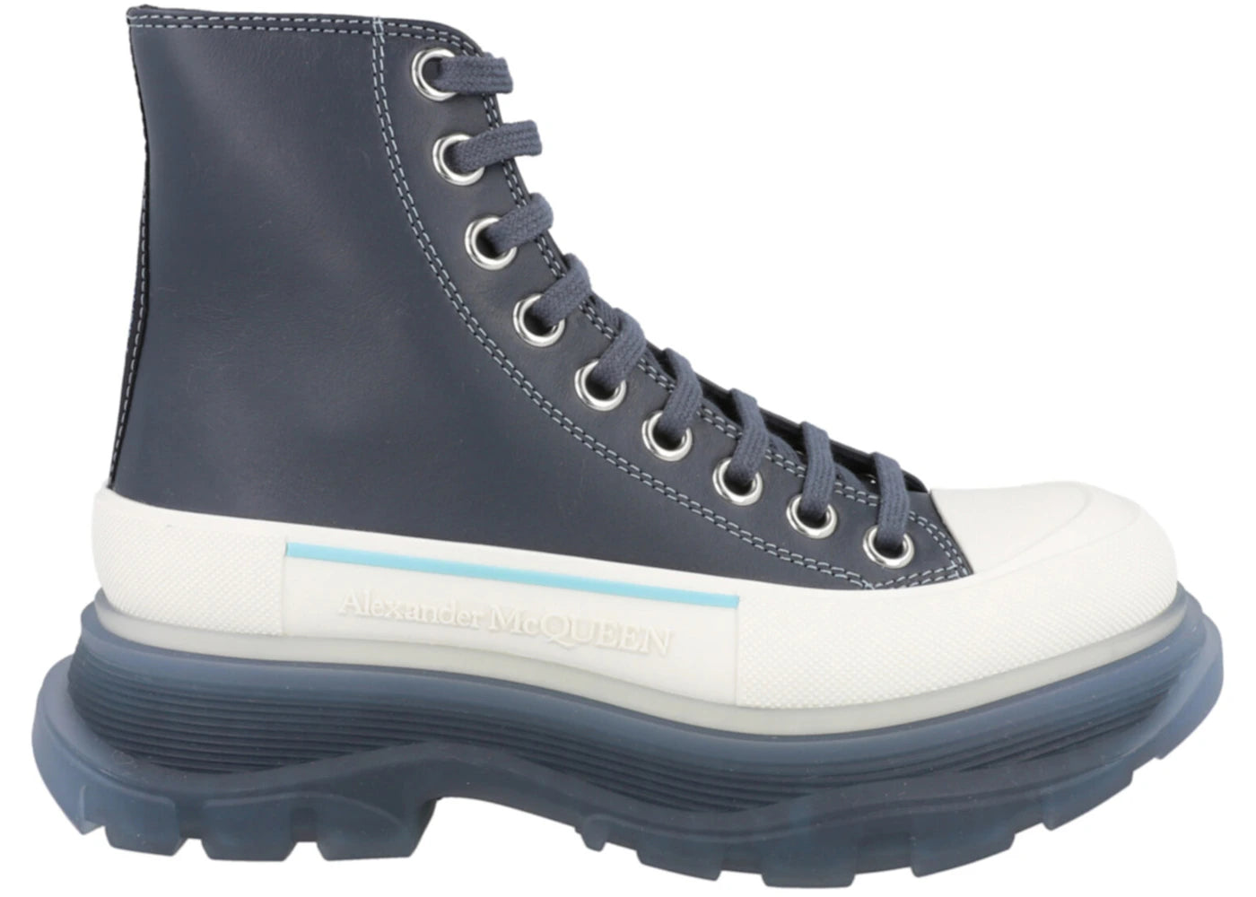 Alexander Mcqueen Tread Slick Boot Navy White (Women'S)