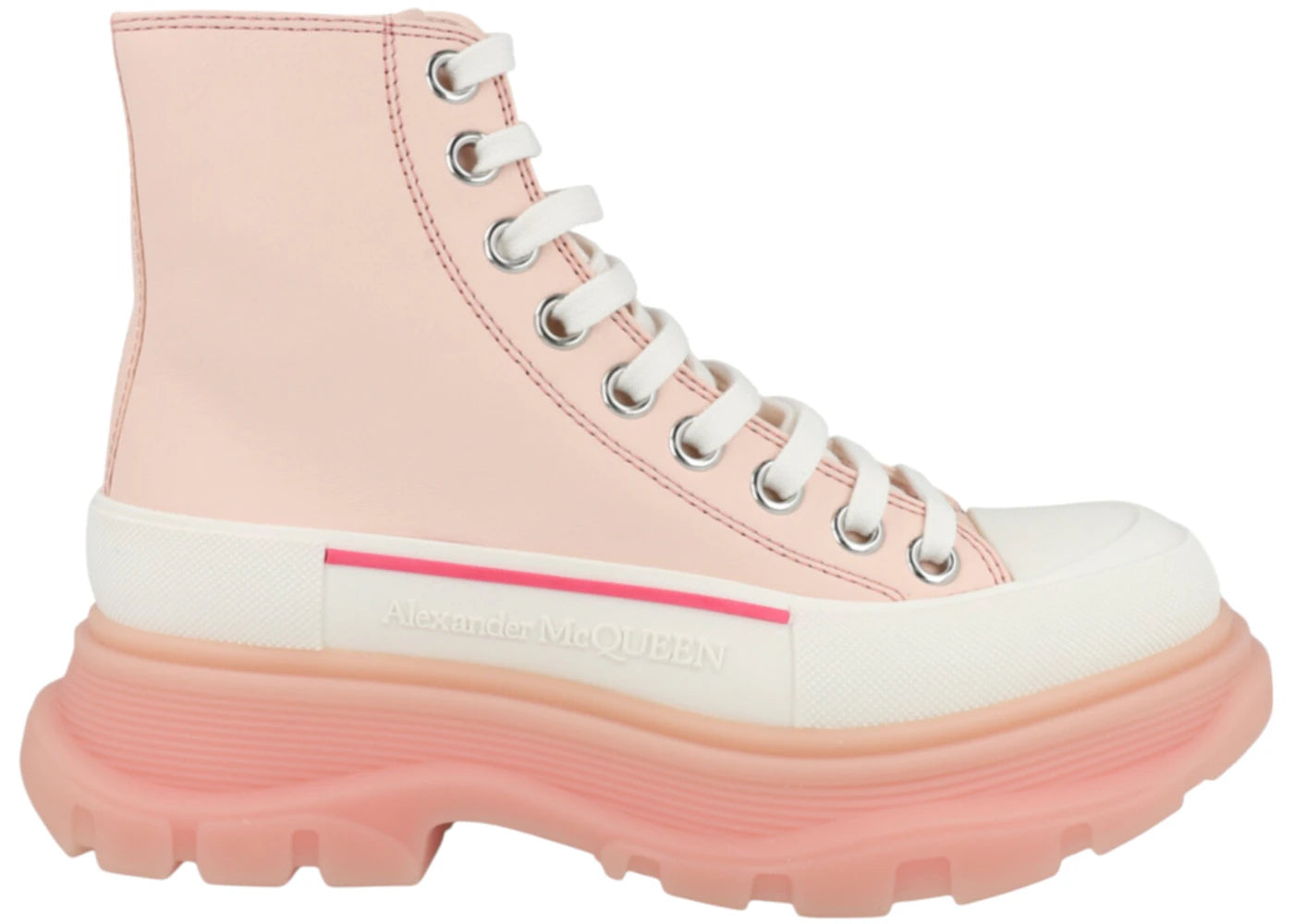 alexander mcqueen tread slick boot pale peach (women's)