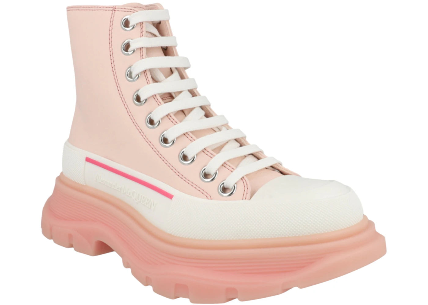alexander mcqueen tread slick boot pale peach (women's)