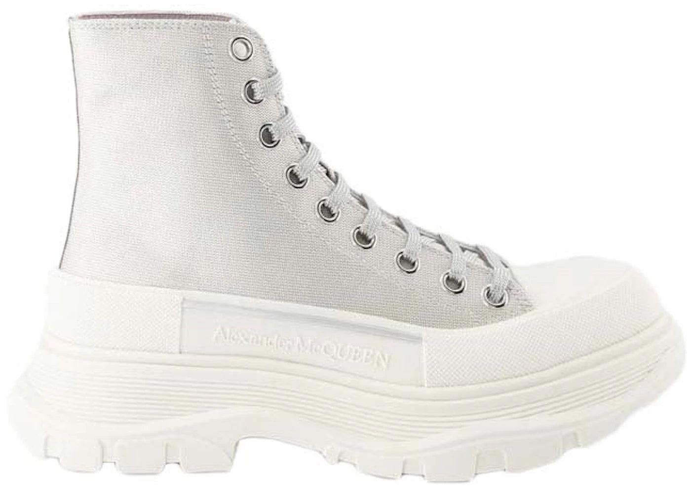 Alexander Mcqueen Tread Slick Boots Silver (Women'S)