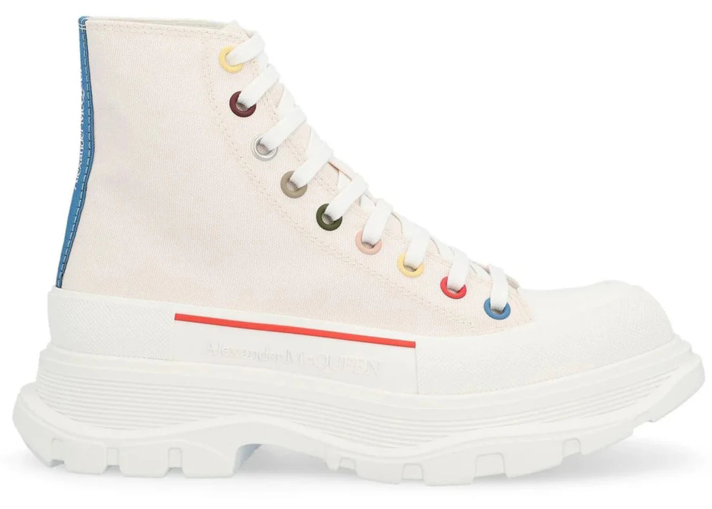 alexander mcqueen tread slick boot white multicolour (women's)