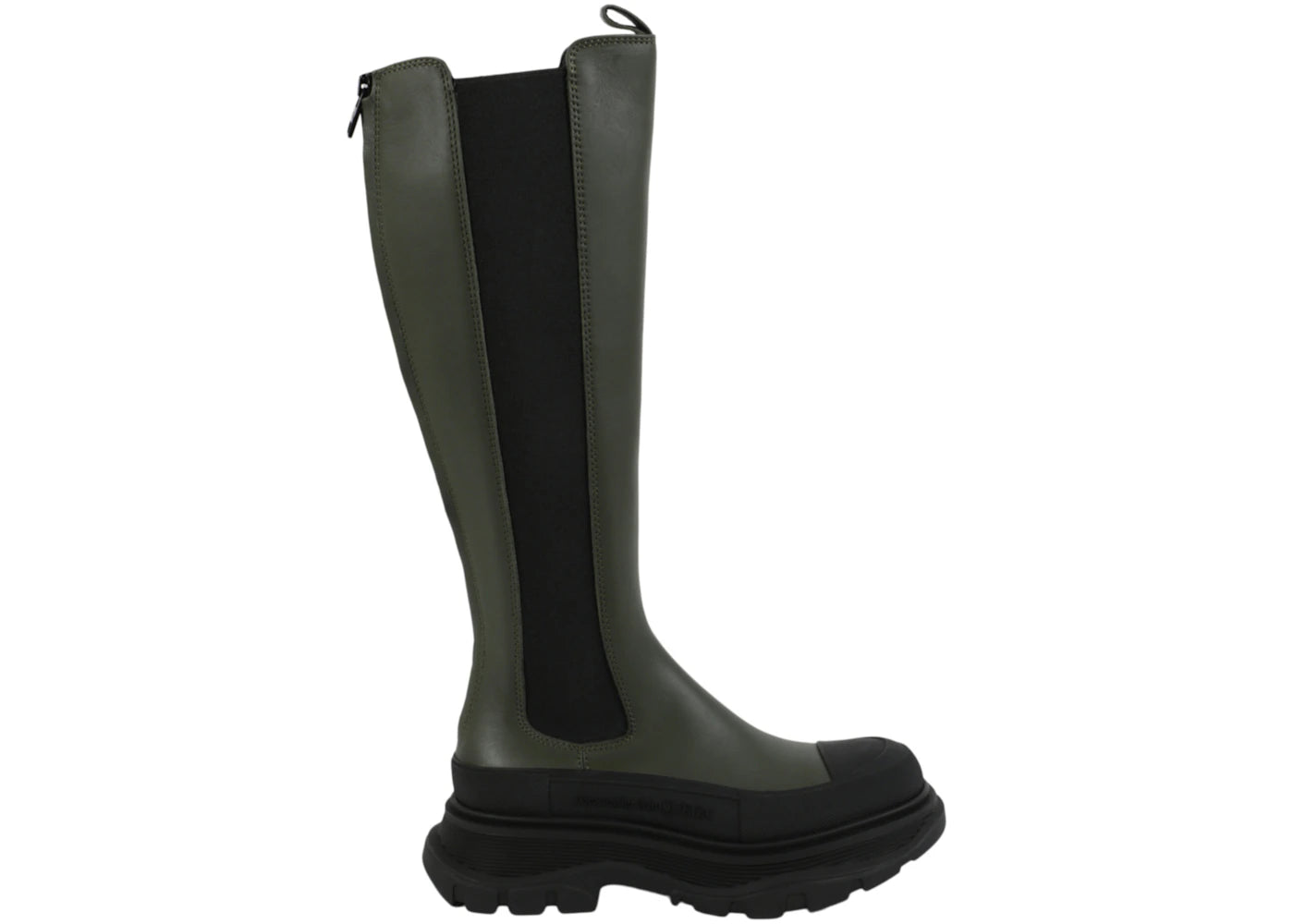 Alexander Mcqueen Tread Slick Knee High Boots Khaki Black (Women'S)