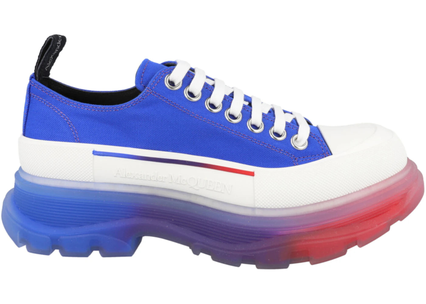 alexander mcqueen tread slick low lace up royal white