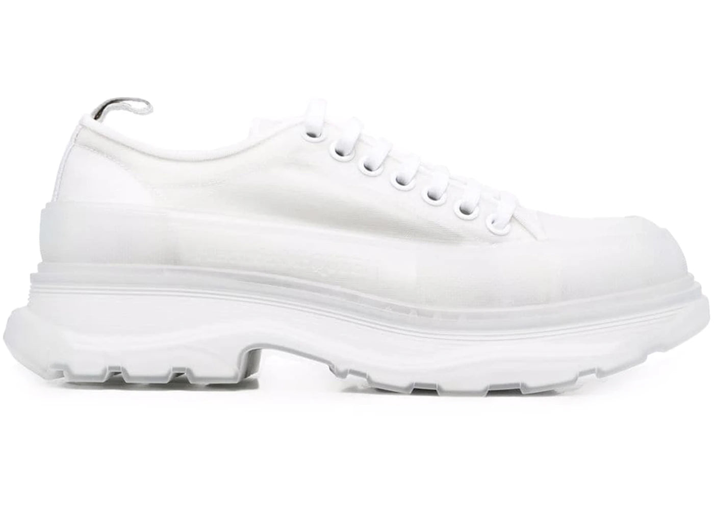 Alexander Mcqueen Tread Slick Low Lace Up White White Clear Sole