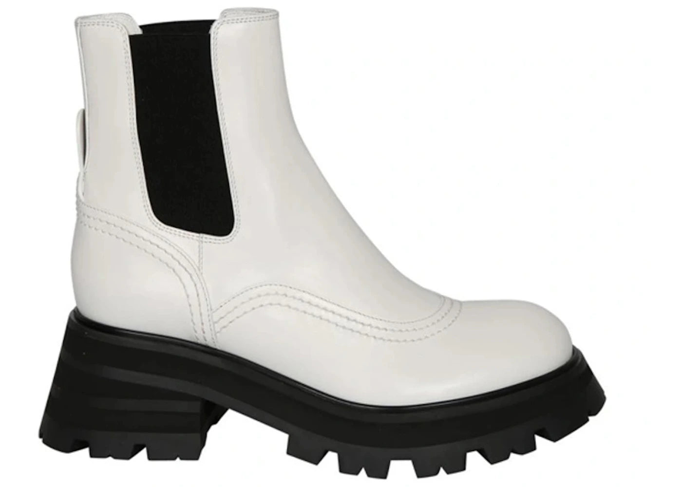 alexander mcqueen wander chelsea boots white black (women's)