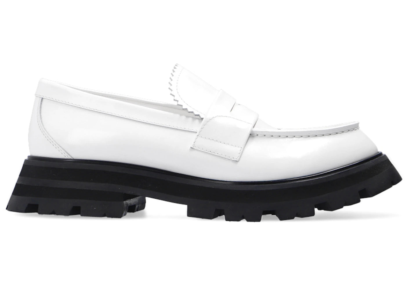 alexander mcqueen wander loafer white black (women's)