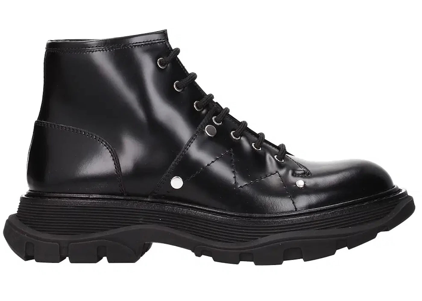 alexander mcqueen leather ankle boot black (women's)