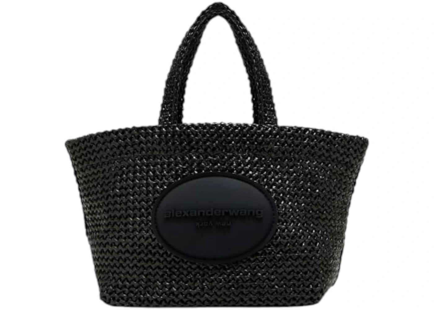Alexander Wang Punch Small Raffia Tote Black