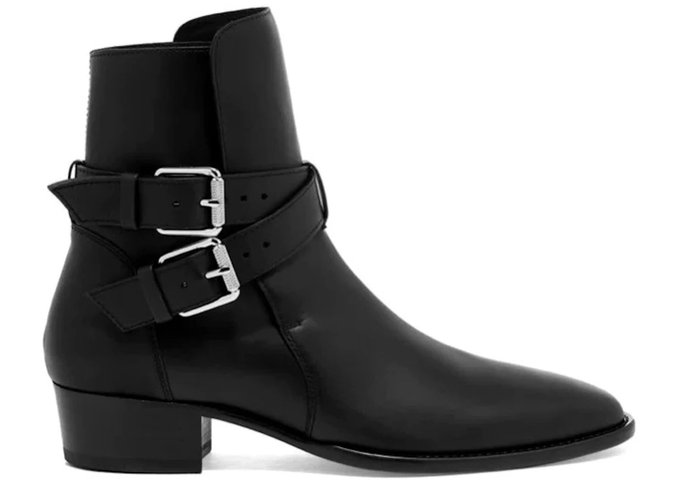 Amiri Buckle Boots Black Leather