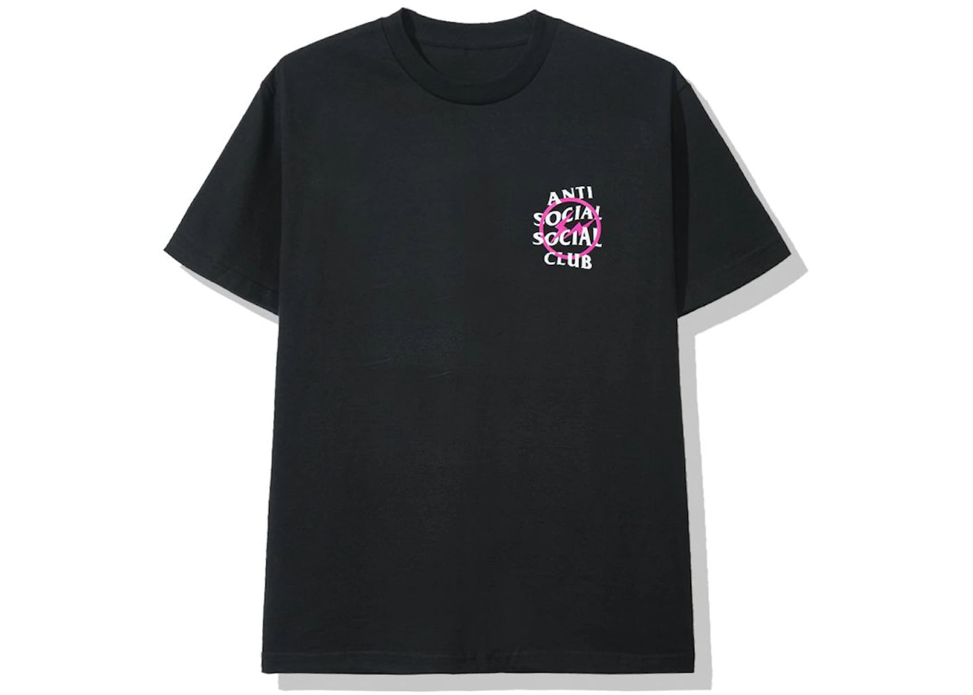 anti social social club x fragment pink bolt tee (fw19) black