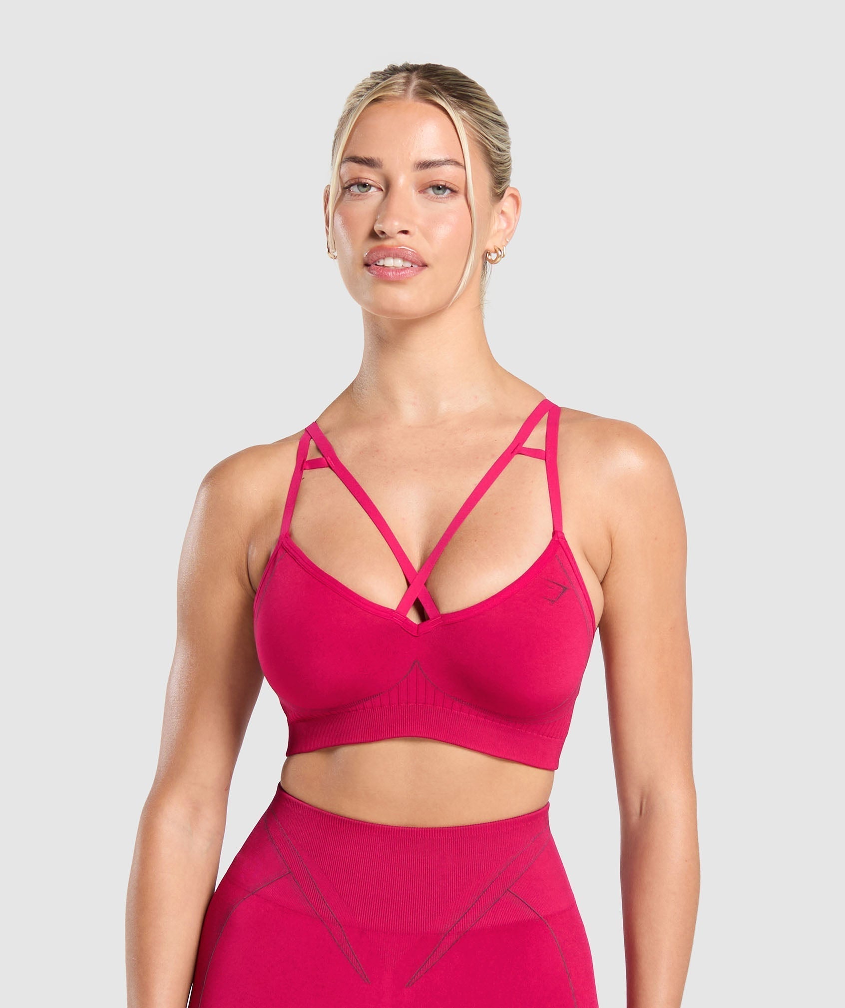 Women's Gymshark Apex Contrast Sports Bra Build Pink