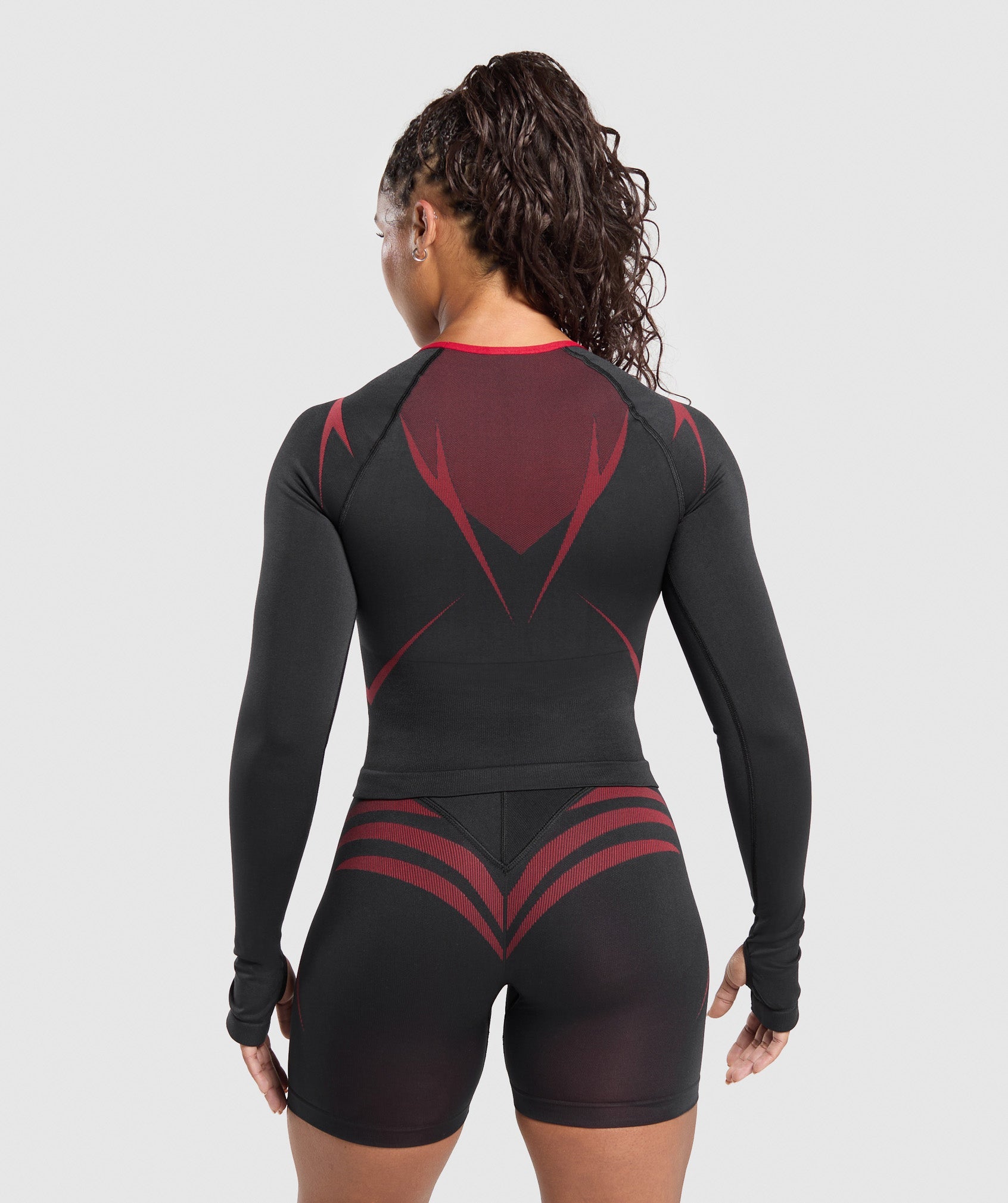 Women's Gymshark Apex Lift Seamless Long Sleeve Crop Top Black