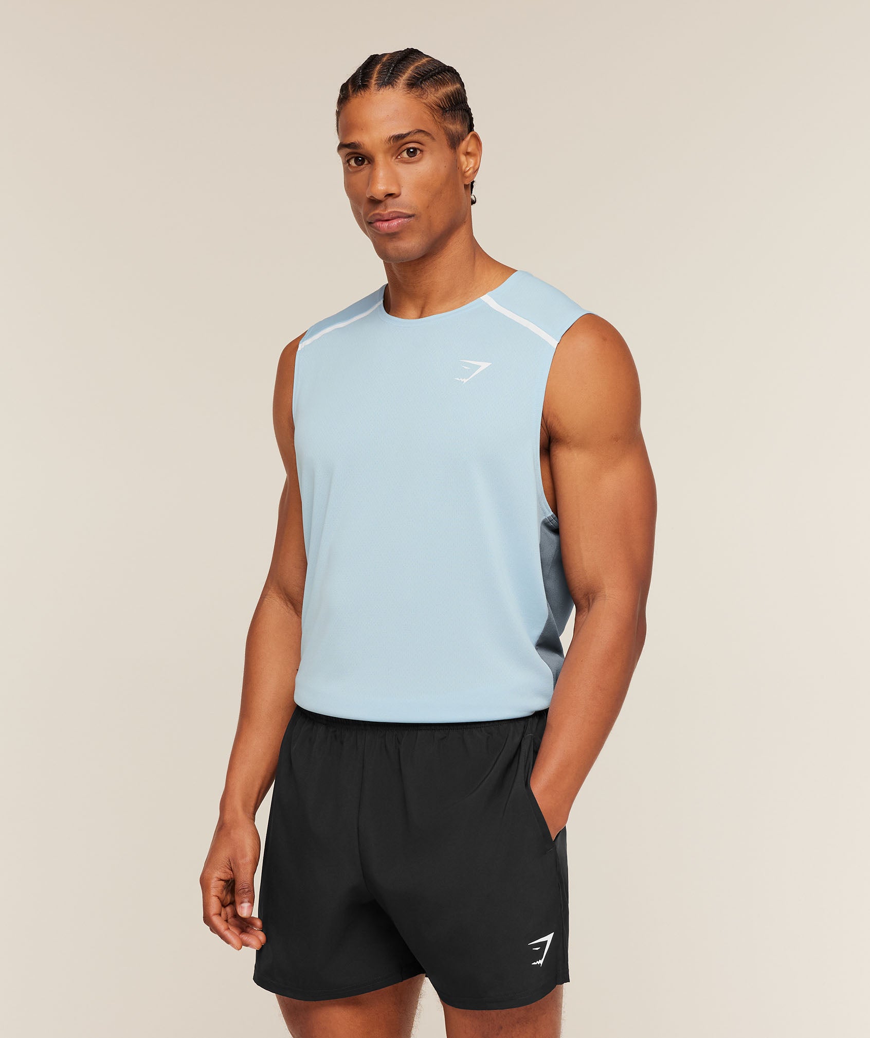 Gymshark Arrival Contrast Tank Chilled Blue