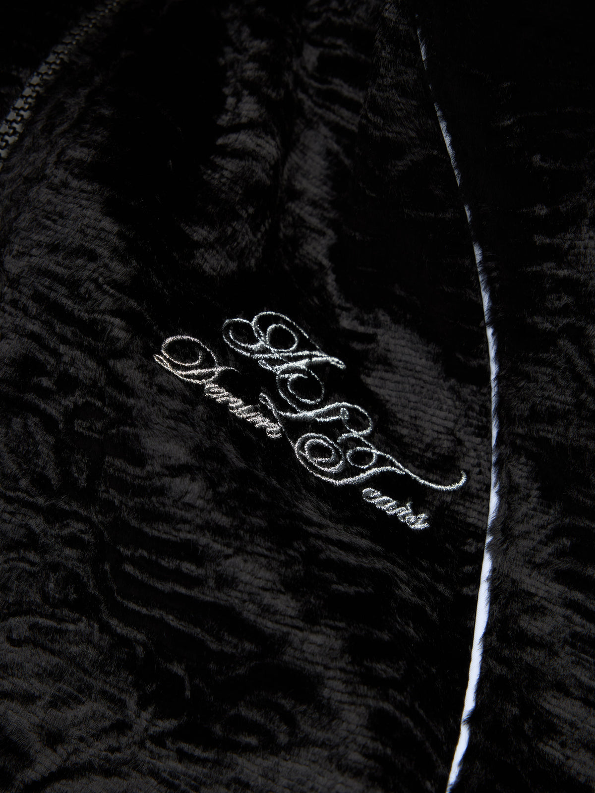 Denim Tears Faux Astrakhan Track Jacket Black