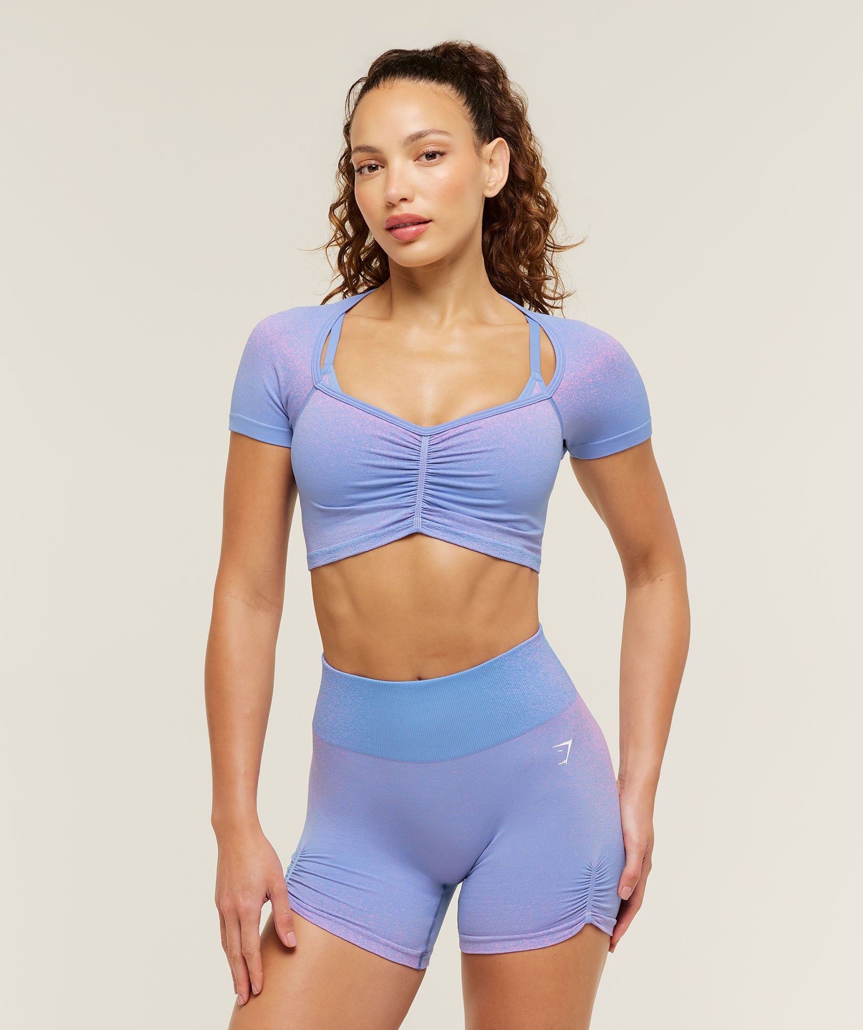 Women's Gymshark Blush Seamless Short Sleeve Top Steady Purple