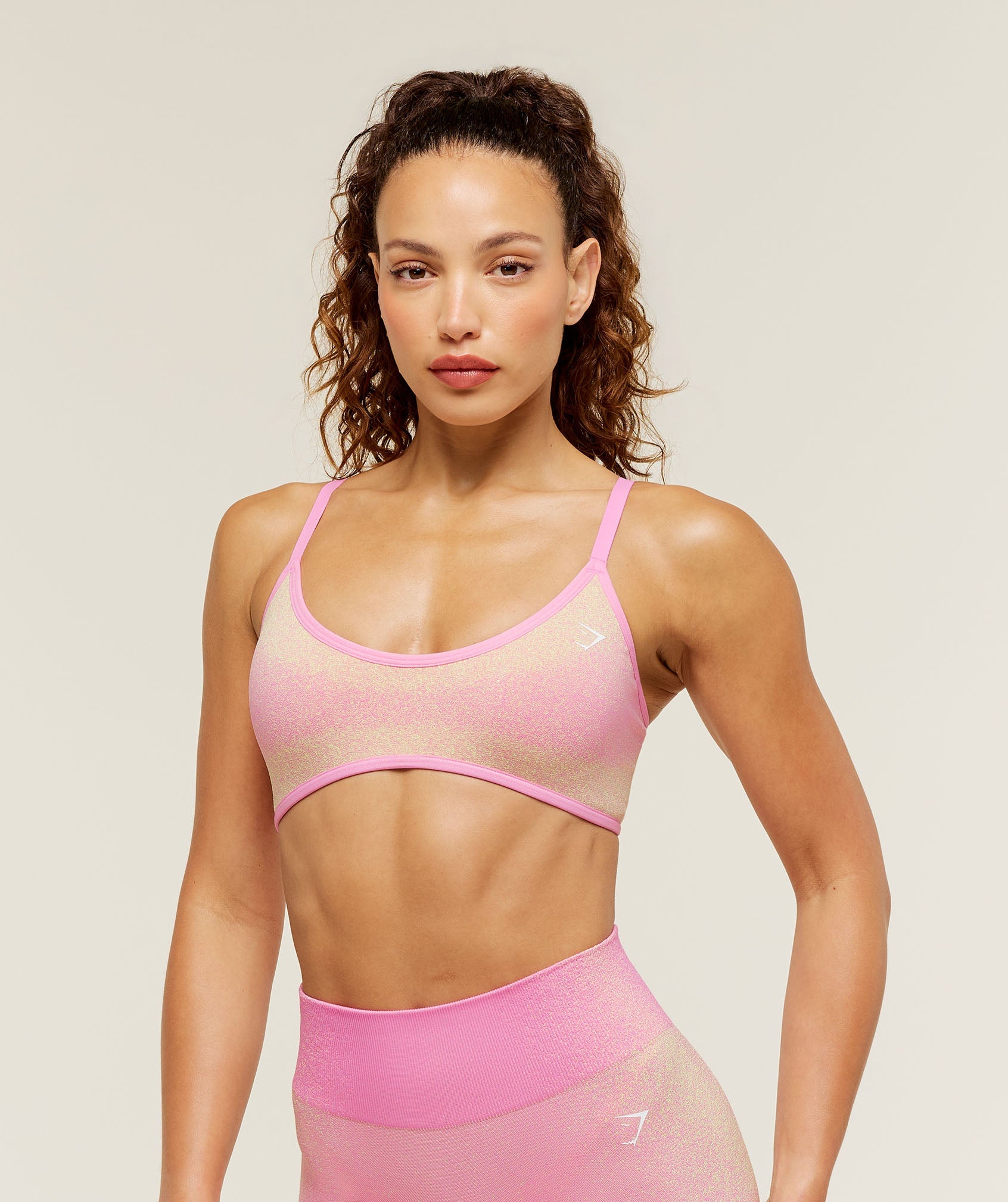 Women's Gymshark Blush Seamless Light Support Sports Bra Focus Pink