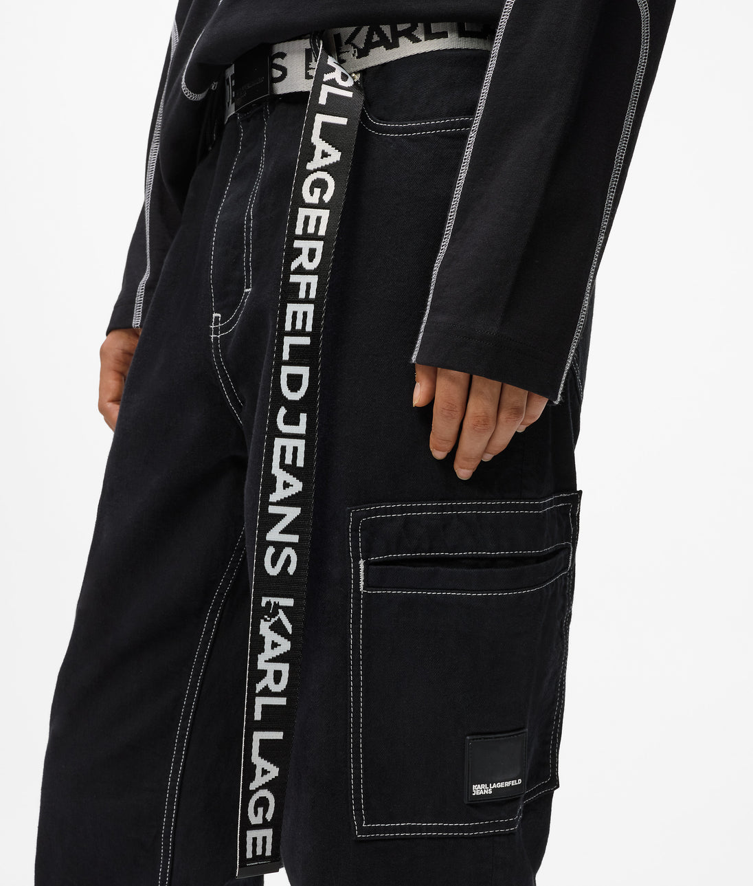 Karl Lagerfeld Contrast Stitch Shirt Black
