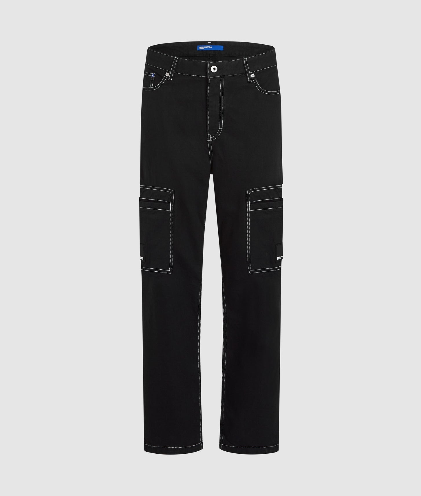 Karl Lagerfeld Contrast Stitch Cargo Pants Black