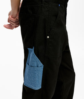 Karl Lagerfeld Denim Panel Overshirt Washed Blue-Black