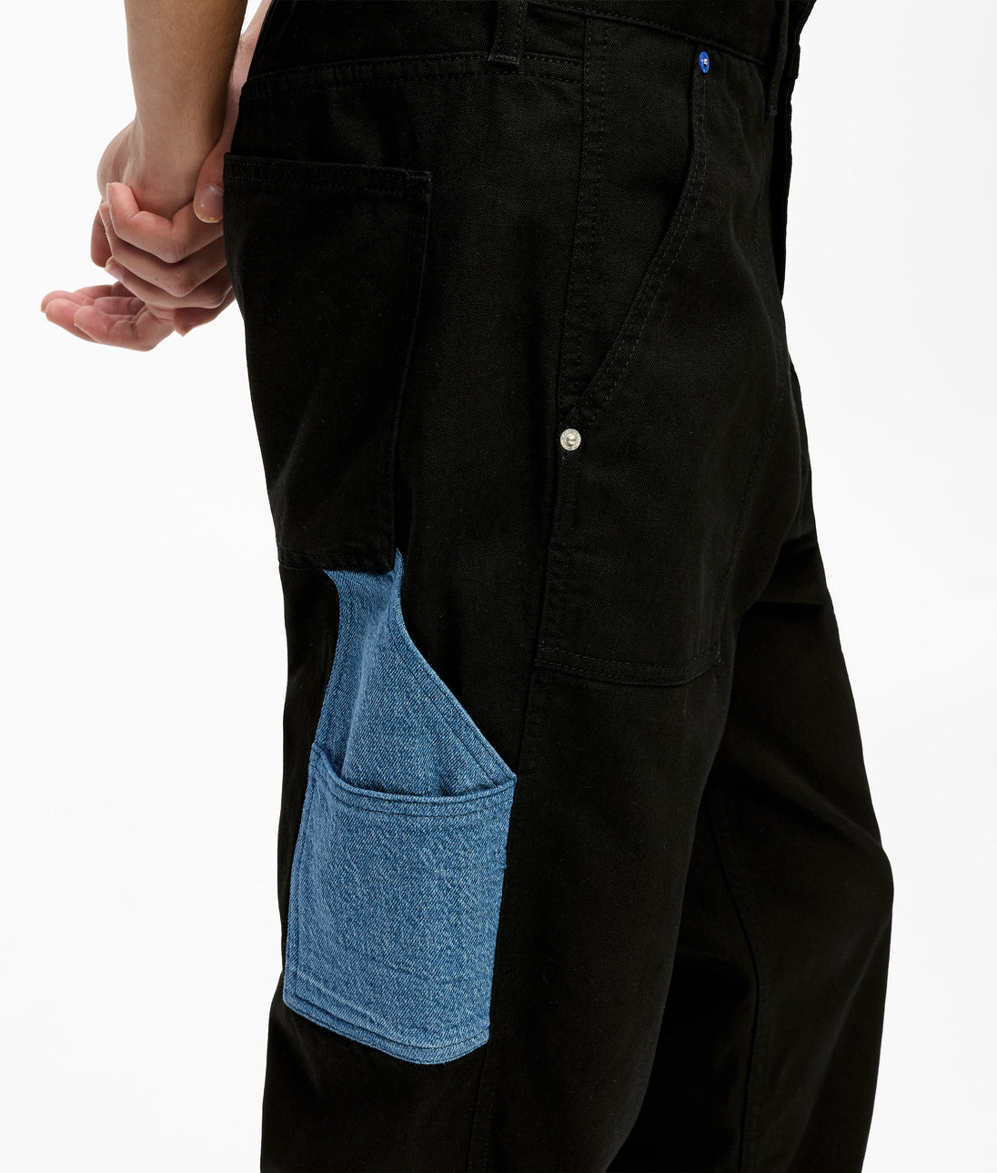 Karl Lagerfeld Denim Panel Overshirt Washed Blue-Black