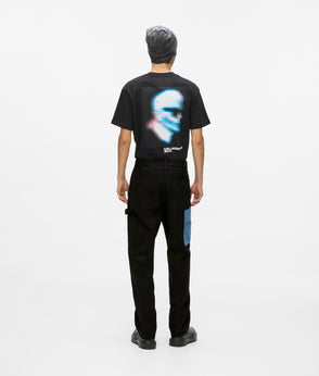 Karl Lagerfeld Denim Panel Overshirt Washed Blue-Black