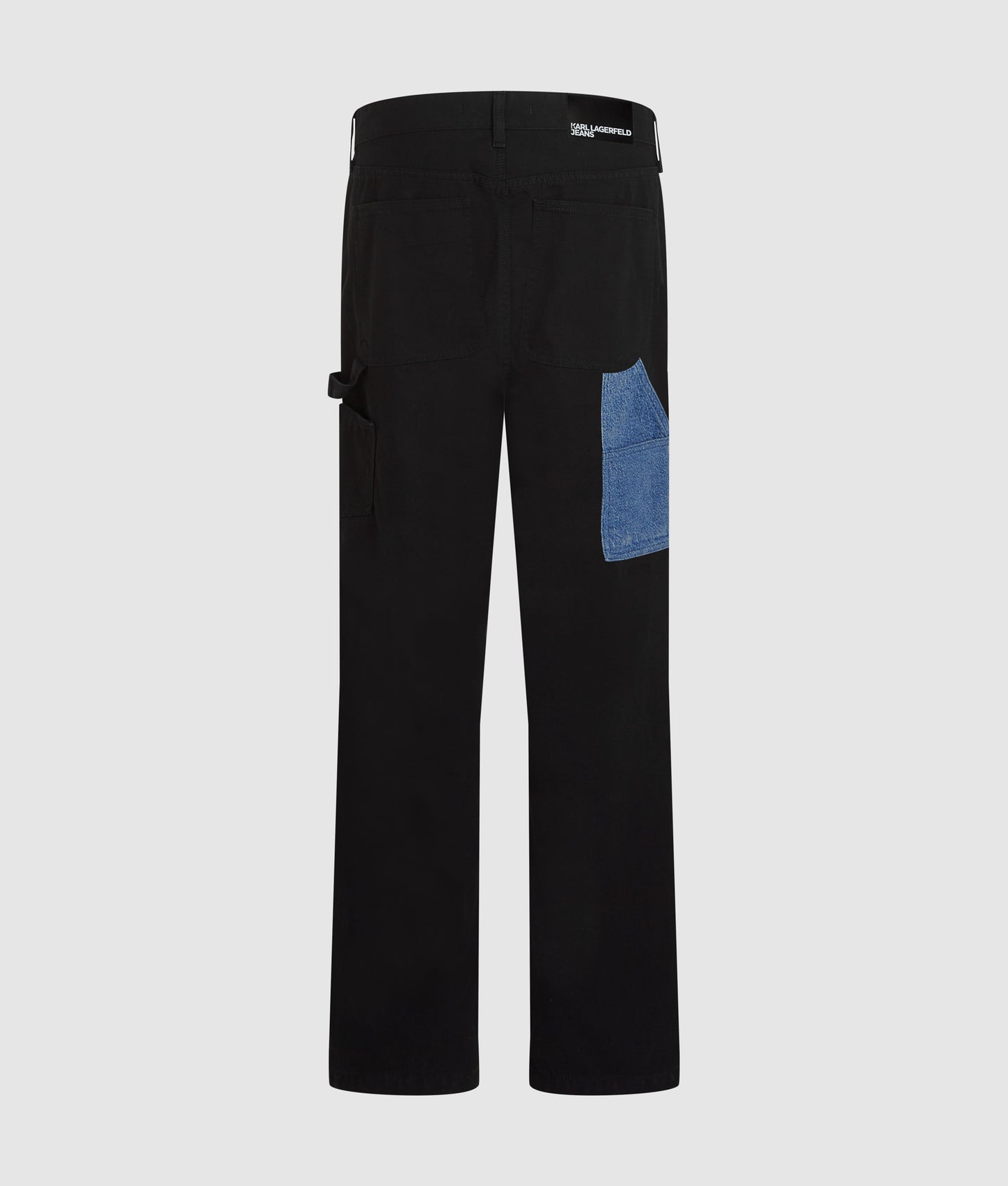 Karl Lagerfeld Denim Pocket Carpenter Pants Washed Blue-Black