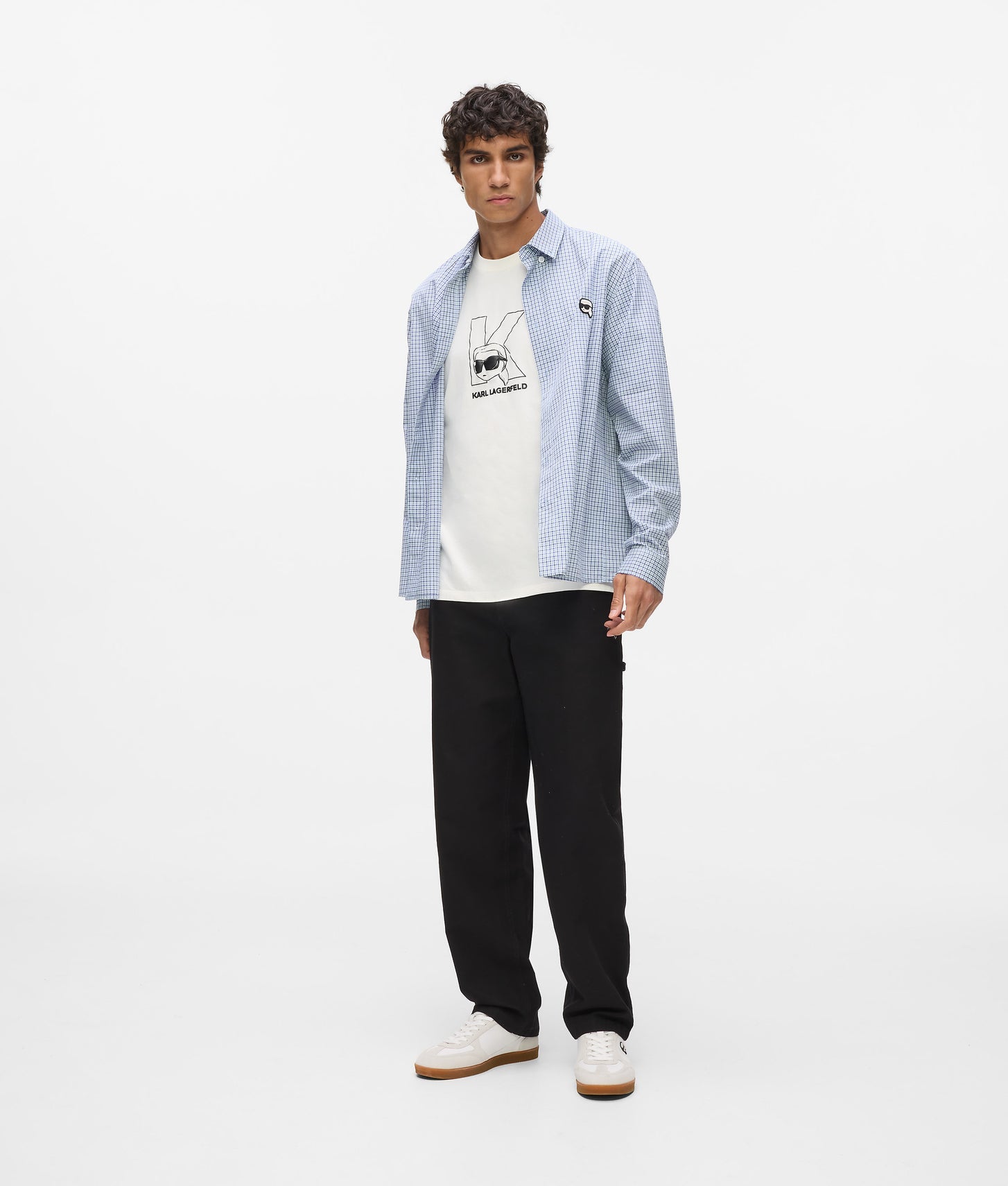 Karl Lagerfeld Ikon Checked Shirt Blue