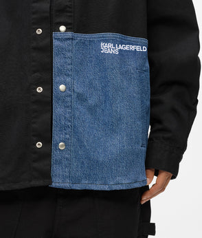 Karl Lagerfeld Denim Pocket Carpenter Pants Washed Blue-Black