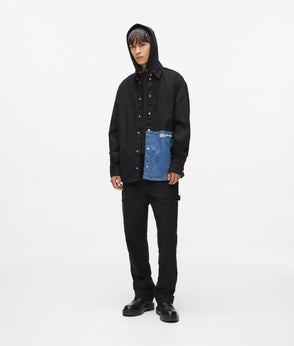Karl Lagerfeld Denim Pocket Carpenter Pants Washed Blue-Black